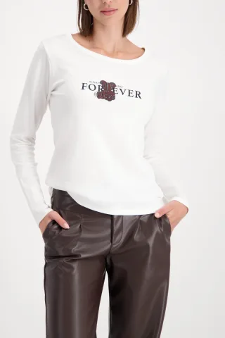 monari - Langarmshirt mit Teddyprint off-white - Gr. - 46