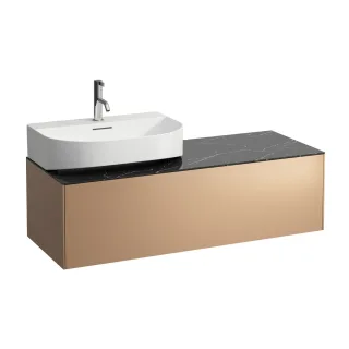 LAUFEN Waschtischunterschrank SONAR f.HWB H816341/2 1 Schubl 1175x455 Ausschn li Kupfer&Nero Marquin H4054520341411