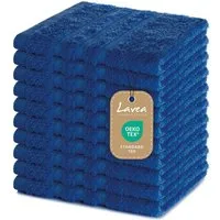 Lavea Seiftuch 10er Gästehandtücher Set 30x30 cm Elena Frottee, kleine Waschlappen, 100% Baumwolle (10er Set), 500 g/m² Frottier, weich & saugstark, pflegeleicht