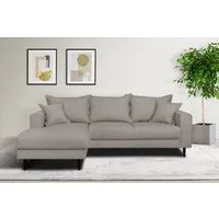 Home affaire Ecksofa VEYRAS L-Form, hoher Sitzkomfort, Maße B/T/H: 230/150/76 cm, mit Wellenunterfederung, incl. Rückenkissen und Zierkissen