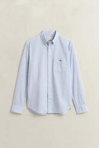 GANT - Classic Popeline-Hemd mit Streifen Blau - Gr. - M