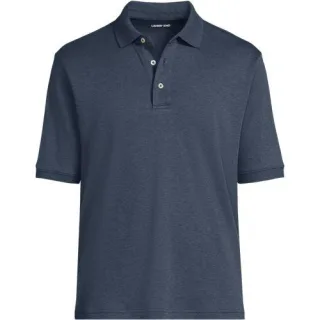 Supima Kurzarm-Polo, Classic Fit, Herren,  Grün, Baumwolle, by Lands' End