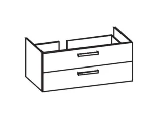 Artiqua 411 Waschtischunterschrank für P3 Comforts 233312 Becken links Anthrazit Glanz, 411-WU2L-D66 411-WU2L-D66-7065-51