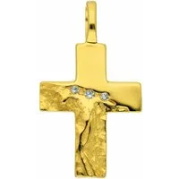 Adelia´s Kettenanhänger Kreuzanhänger 333 Gold (8K) mit Zirkonia, Goldanhänger Kreuz