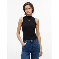 Tommy Jeans Tanktop TJW SLIM BADGE RIB MOCK TANK Baumwollmischung, slim fit, igurbetont, in gerippter Struktur
