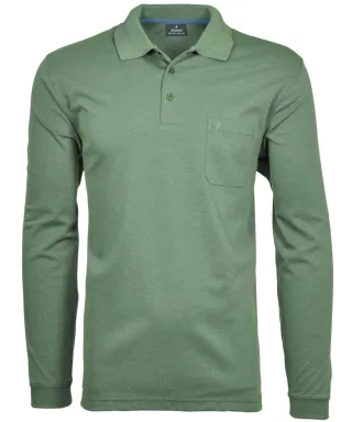 RAGMAN - Softknit-Polo mit Brusttasche, Langarm - Gr. - XXL