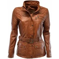 Zimmert Leather Lederjacke Gyda weiches Leder, Cognac Braun, Schwarz