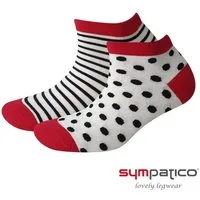 Sympatico Socken Tagessocke Sneaker Marina (Baumwolle) gemustert beige/blau/rot