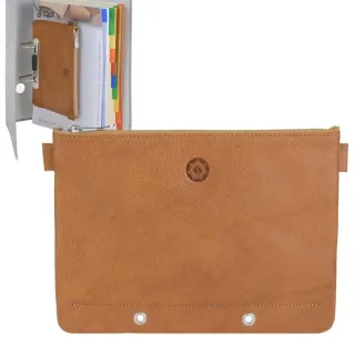 Stiftetui abheftbar Leder naturbraun 21x15cm | Sonnenleder Brentano Mäppchen. Der praktische Organizer zum Abheften für Ihre Schreibgeräte im Büro.