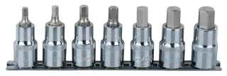 KS Tools 1/2" CHROMEplus Bit-Stecknuss-Satz Innensechskant, 7-tlg 5-14mm,kurz - 918.1335