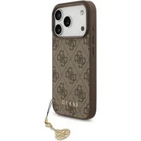 Guess Handyhülle GUESS Case für iPhone 17 Pro Charm Anhänger Handyhülle Cover Braun