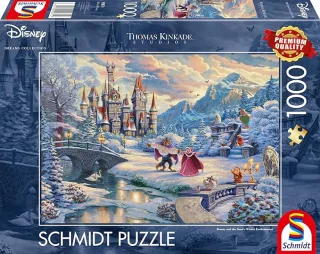 Schmidt Puzzle 59671 - Disney Die Schöne und das Biest: Zauberhafter Winterabend [1.000 Teile]