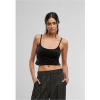 URBAN CLASSICS Tanktop Ladies Short Velvet Top Damen Top