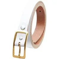 COLOGNEBELT Ledergürtel OM12-SL-Weiss MADE IN GERMANY, Weiss Kürzbar, 100 % Echtleder, Unisex