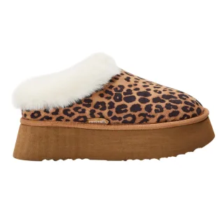 Steve Madden - "Chaplin" Leo-Muster Hausschuhe für Damen, Plattform-Absatz (Braun)