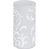EGLO Tischleuchte GEO Tischlampe, opalmattes Glas mit floralem Muster, Schalter am Kabel, Ein-/Ausschalter, ohne Leuchtmittel, Leuchtmittel wechselbar, Nachttischlampe, Deko-Leuchte, Schlafzimmer, 165cm Kabel, 20x10cm