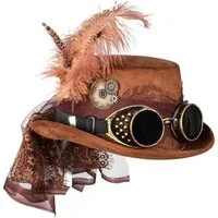 Boland Kostüm Steampunk Damenhut Deluxe, Hochwertig verarbeiteter Steampuk Hut mit zahreichen Details