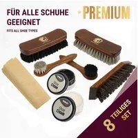 Langlauf Schuhbedarf Reinigungsbürsten-Set Premium Schuhputzset Rosshaar - für die professionelle Schuhpflege
