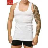 DDOnlineShop Unterhemd Herren Tank Top Achselshirt Weiß (Spar-Set, 4-St., 4er-Pack) Feinripp-Premium Qualität
