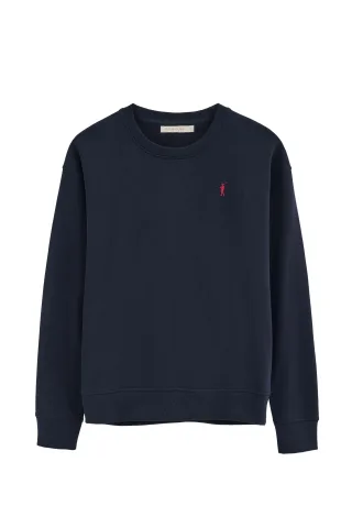 Sweatshirt marineblau im Regular Fit mit Rigby Go Stickerei