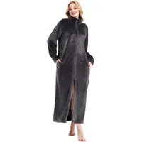 TSE Bademantel SEASHORE TREE Flanell Bademantel mit Frontreißverschluss Unisex
