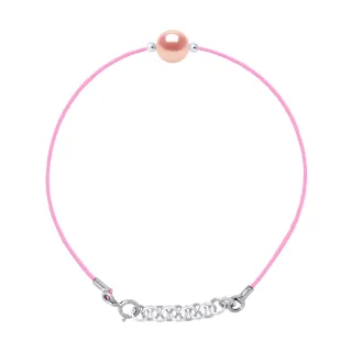DIADEMA - Armband - Rosa Nylon - Süßwasserperle - Rosa