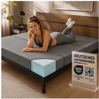 Klappmatratze LUISA Gästematratze, 3-fach faltbar, Gel Memory Foam, 15 cm hoch, Arensberger, 15 cm hoch, (90 x 200 cm, 90x200cm), 3 Schichten, Tragetasche, platzsparend, 90x200 140x200 & mehr