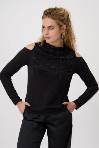 monari - Shirt mit Cut-outs schwarz - Gr. - 40