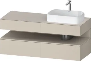 Duravit Qatego Konsolenwaschtischunterbau wandhängend Taupe Supermatt 1400x550x600 mm - QA4766083830 QA4766083830000