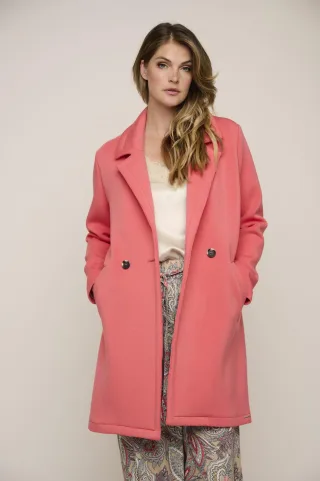 Rino&Pelle - Double breasted coat coral - Gr. - 36