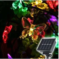 Salcar LED Solarleuchte Solarleuchten Garten Schmetterlinge Lichterkette Weihnachtsdeko, 5M 20 LED Bunt für Garten, Bäume, Terrasse, Weihnachten, Partys