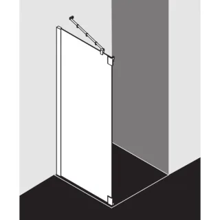 Kermi Pasa XP Seitenwand f Pendeltür 1-fl. und Festfeld PXTFL093201AK 93x200cm, silber mattglanz, ESG klar, links, auf Duschplatz