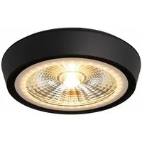 Licht-Trend LED Deckenstrahler LED Aufbauspot Santa Flat IP65 Schwarz, Warmweiß