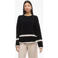 Vila Rundhalspullover VIRIL O-NECK OVERSIZE L/S KNIT TOP- NOOS Materialmix, oversize