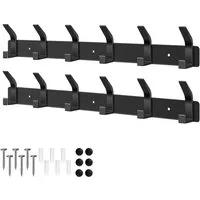 AIMAX Garderobenhaken Wandgarderobe aus Metall, Garderobe Garderobenhaken, (2 Stück), Wand Hakenleiste ca. 30kg, für Flur, Bad und Küche, Tür