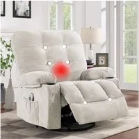 bosmiller Relaxsessel Elektrisch Massagesessel mit Liegefunktion (1-St), Oversize Fernsehsessel mit Wärmefunktion, beige