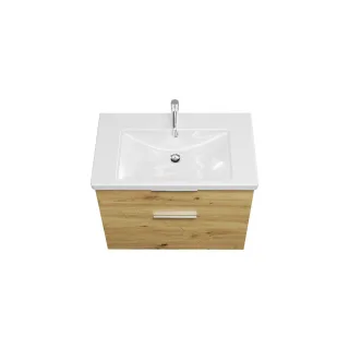 Burgbad Keramik Waschtisch-Set Eqio Eiche Dekor Urban/Alpinweiss, SEYQ083F5662C0001 SEYQ083F5662C0001