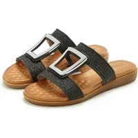 Vivance Sandale, Sommerschuh, offener Schuh, Mule, Pantolette NEU mit modischem Schmuckelement und softer Innensohle VEGAN