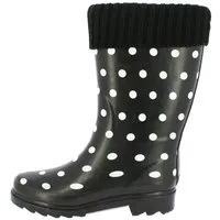 Beck Damen Gummistiefel Dots mit Warmfutter Gummistiefel (für warme Füße bei Nässe und Kälte) wasserdicht, mit modischem Strickkragen