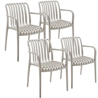 tectake Gartenstühle, Taupe, Textil, 54.5x80.5x58 cm, Gartenmöbel, Gartenstühle, Gartenstühle