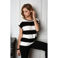 Passioni Kurzarmshirt mit Streifen-Design