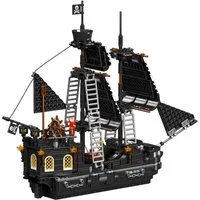 Mould King Black Ship Spielbausteine, (932 St), Piratenschiff-Bausatz, 932 Teile, Segelschiff