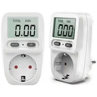 DIW Energiekostenmessgerät Energiekosten-Messgerät DW-3001, Stromverbrauch, Stromkosten, 17 " Display, Spar-Set, 2-tlg., Spar-Set, Misst Spannung, Strom, Gesamtverbrauch (kWh) und Gesamtkosten