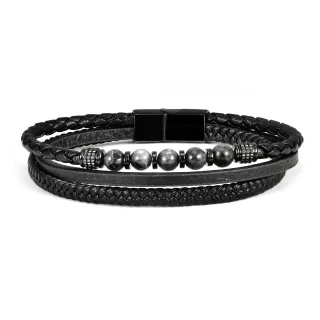 US Polo Assn Jewellery Brandon Schwarzes Armband