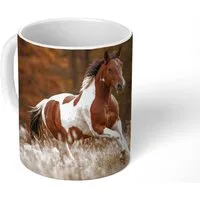 MuchoWow Tasse Pferd - Braun - Gras, 1-tlg., Keramik, Kaffeetassen, Teetasse, Becher, Kaffeebecher, Geschenk