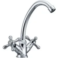 Hydroland Waschtischarmatur Retro Zweigriff Waschbeckenarmatur, Bad Wasserhahn Nostalgie-Design, B203