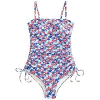 Next Badeanzug Bauchformender Bandeau-Badeanzug mit Beinrüschen (1-St)