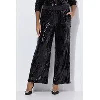 Ulla Popken Schlupfhose Paillettenhose weites ausgestelltes Bein