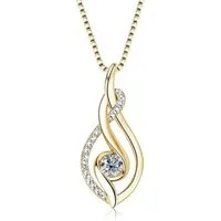ROUGEMONT Kette mit Anhänger Exklusive Moissanit Halskette 925 Sterling Silber 18KGold +zertifikat, Echtschmuck mit Zertifikat