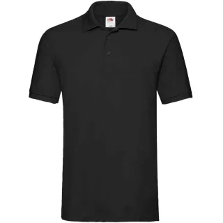 Fruit of the Loom Herren Premium Baumwolle Pique Polo Shirt (Schwarz)